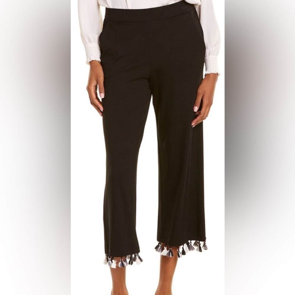 Trina Turk Black Jennet Tassel Stretch Pants